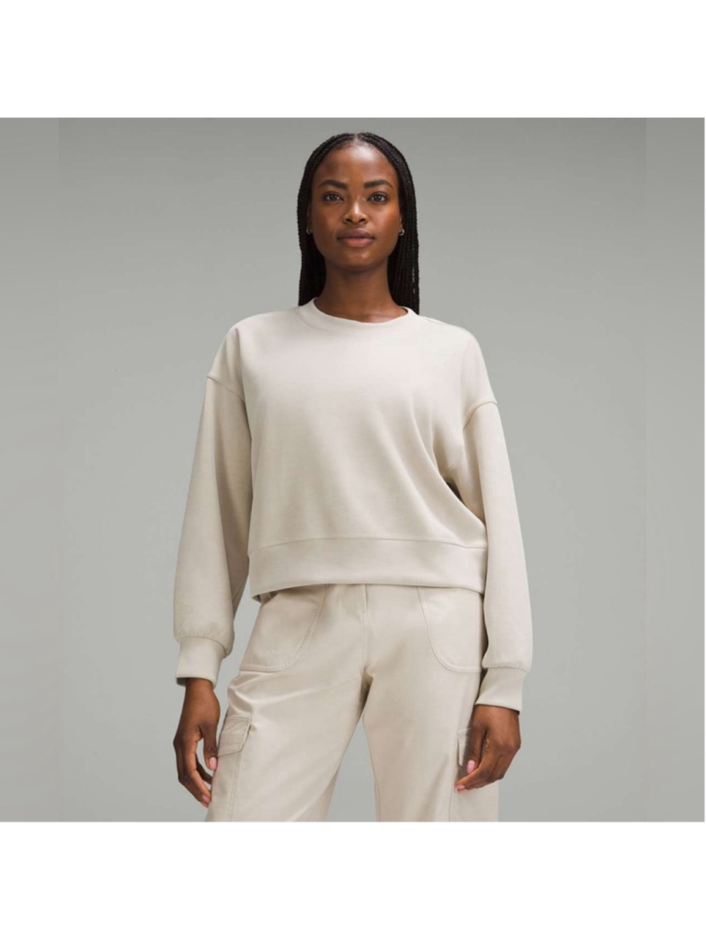 Lululemon Softstreme Perfectly Oversized Cropped Crew in Mojave Size 12